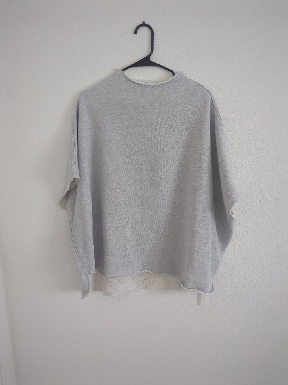 Frank & Eileen Audrey Capelet Gray Funnel Neck Cotton Poncho One Size